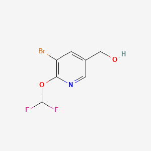 (5-Bromo-6-(difluoromethoxy)pyridin-3-yl)methanol chemical structure (CAS 2231673-76-8)