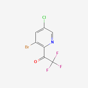 1-(3-Bromo-5-chloropyridin-2-yl)-2,2,2-trifluoroethanone chemical structure (CAS 2231674-22-7)