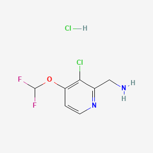 (3-Chloro-4-(difluoromethoxy)pyridin-2-yl)methanamine hydrochloride chemical structure (CAS 2231674-65-8)