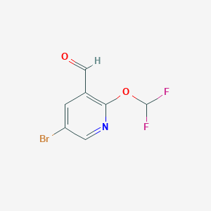 5-Bromo-2-(difluoromethoxy)nicotinaldehyde chemical structure (CAS 2231674-75-0)
