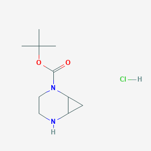 tert-Butyl 2,5-diazabicyclo[4.1.0]heptane-2-carboxylate hydrochloride chemical structure (CAS 2231674-95-4)
