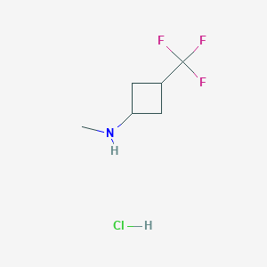 N-Methyl-3-(trifluoromethyl)cyclobutan-1-amine hydrochloride chemical structure (CAS 2231675-27-5)