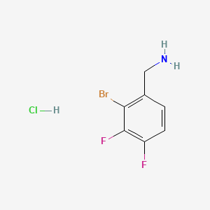 (2-Bromo-3,4-difluorophenyl)methanamine hydrochloride chemical structure (CAS 2231675-44-6)