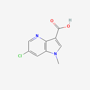 6-Chloro-1-methyl-1H-pyrrolo[3,2-b]pyridine-3-carboxylic acid chemical structure (CAS 2231675-89-9)