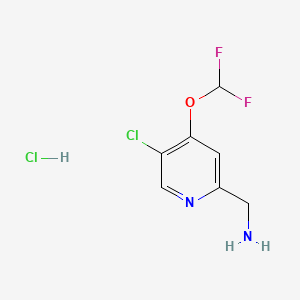(5-Chloro-4-(difluoromethoxy)pyridin-2-yl)methanamine hydrochloride chemical structure (CAS 2231676-84-7)