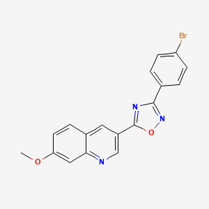 3-(4-Bromophenyl)-5-(7-methoxyquinolin-3-yl)-1,2,4-oxadiazole chemical structure (CAS 2232180-74-2)