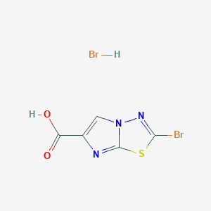 2-Bromoimidazo[2,1-b][1,3,4]thiadiazole-6-carboxylic acid hydrobromide chemical structure (CAS 2232877-38-0)