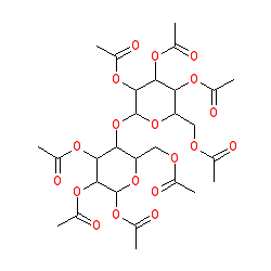 (2S,3R,4S,5R,6R)-6-(Acetoxymethyl)-5-(((2R,3R,4S,5R,6R)-3,4,5-triacetoxy-6-(acetoxymethyl)tetrahydro-2H-pyran-2-yl)oxy)tetrahydro-2H-pyran-2,3,4-triyl triacetate chemical structure (CAS 22352-19-8)