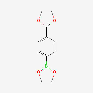 2-(4-(1,3-Dioxolan-2-yl)phenyl)-1,3,2-dioxaborolane chemical structure (CAS 223555-54-2)