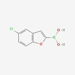 (5-Chlorobenzofuran-2-yl)boronic acid chemical structure (CAS 223576-64-5)