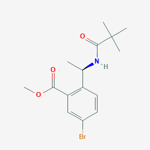 Methyl (R)-5-bromo-2-(1-pivalamidoethyl)benzoate chemical structure (CAS 223595-13-9)
