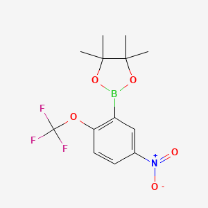 4,4,5,5-Tetramethyl-2-(5-nitro-2-(trifluoromethoxy)phenyl)-1,3,2-dioxaborolane chemical structure (CAS 2236064-16-5)