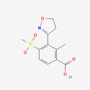 3-(4,5-Dihydroisoxazol-3-yl)-2-methyl-4-(methylsulfonyl)benzoic acid chemical structure (CAS 223646-24-0)