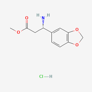 Methyl (S)-3-amino-3-(benzo[d][1,3]dioxol-5-yl)propanoate hydrochloride chemical structure (CAS 223697-48-1)