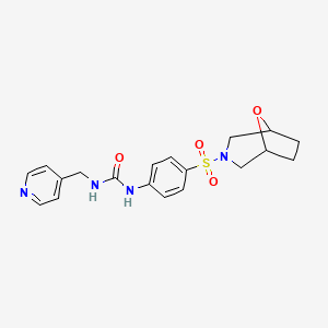 1-(4-((8-Oxa-3-azabicyclo[3.2.1]octan-3-yl)sulfonyl)phenyl)-3-(pyridin-4-ylmethyl)urea chemical structure (CAS 2237268-08-3)