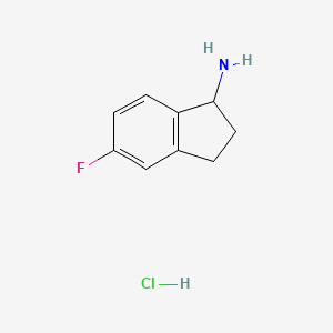 5-Fluoro-2,3-dihydro-1H-inden-1-amine hydrochloride chemical structure (CAS 223754-20-9)
