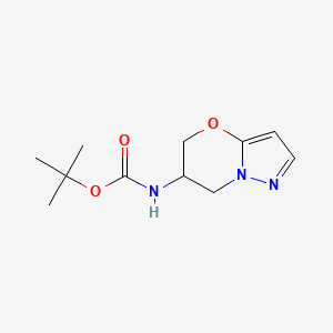 tert-Butyl (6,7-dihydro-5H-pyrazolo[5,1-b][1,3]oxazin-6-yl)carbamate chemical structure (CAS 2238821-33-3)