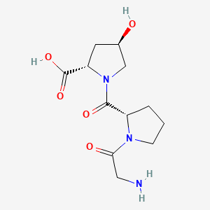(2S,4R)-1-((S)-1-(2-Aminoacetyl)pyrrolidine-2-carbonyl)-4-hydroxypyrrolidine-2-carboxylic acid chemical structure (CAS 2239-67-0)