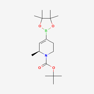 tert-Butyl (S)-6-methyl-4-(4,4,5,5-tetramethyl-1,3,2-dioxaborolan-2-yl)-3,6-dihydropyridine-1(2H)-carboxylate chemical structure (CAS 2241432-85-7)
