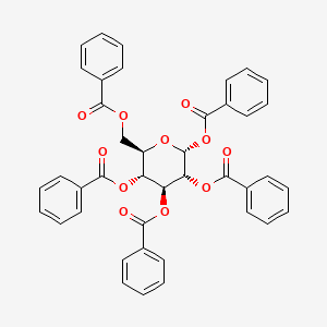 (2R,3R,4S,5R,6R)-6-((Benzoyloxy)methyl)tetrahydro-2H-pyran-2,3,4,5-tetrayl tetrabenzoate chemical structure (CAS 22415-91-4)