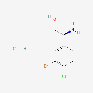 (S)-2-Amino-2-(3-bromo-4-chlorophenyl)ethan-1-ol hydrochloride chemical structure (CAS 2241594-18-1)
