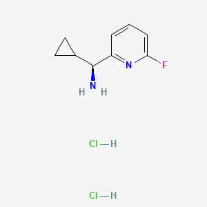 (S)-Cyclopropyl(6-fluoropyridin-2-yl)methanamine dihydrochloride chemical structure (CAS 2241594-20-5)