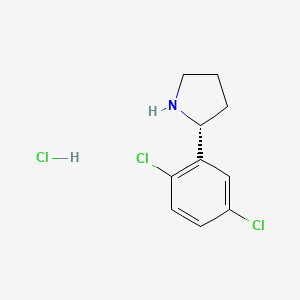(R)-2-(2,5-Dichlorophenyl)pyrrolidine hydrochloride chemical structure (CAS 2241594-21-6)