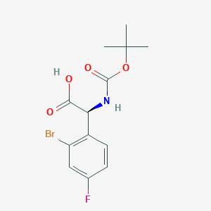 (S)-2-(2-BROMO-4-FLUOROPHENYL)-2-((TERT-BUTOXYCARBONYL)AMINO)ACETIC ACID chemical structure (CAS 2241594-23-8)