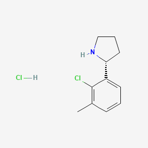 (R)-2-(2-Chloro-3-methylphenyl)pyrrolidine hydrochloride chemical structure (CAS 2241594-25-0)