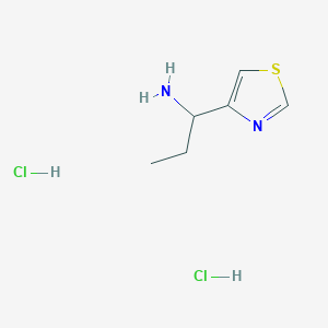 1-(Thiazol-4-yl)propan-1-amine dihydrochloride chemical structure (CAS 2241594-32-9)