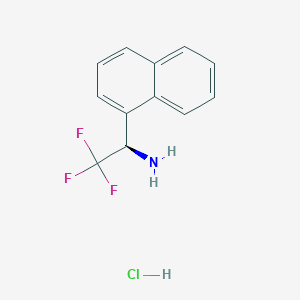 (R)-2,2,2-Trifluoro-1-(naphthalen-1-yl)ethan-1-amine hydrochloride chemical structure (CAS 2241594-40-9)