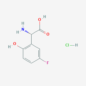 (S)-2-Amino-2-(5-fluoro-2-hydroxyphenyl)acetic acid hydrochloride chemical structure (CAS 2241594-44-3)