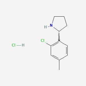 (R)-2-(2-Chloro-4-methylphenyl)pyrrolidine hydrochloride chemical structure (CAS 2241594-53-4)