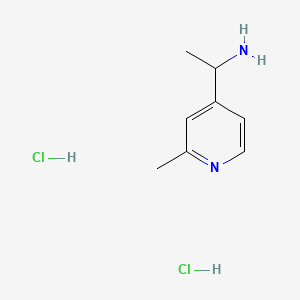 1-(2-Methylpyridin-4-yl)ethan-1-amine dihydrochloride chemical structure (CAS 2241594-55-6)
