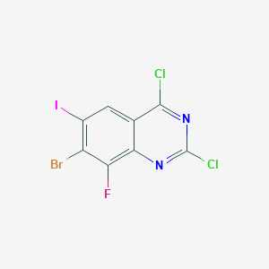 7-Bromo-2,4-dichloro-8-fluoro-6-iodoquinazoline chemical structure (CAS 2241720-34-1)