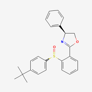 (S)-2-(2-((S)-(4-(tert-Butyl)phenyl)sulfinyl)phenyl)-4-phenyl-4,5-dihydrooxazole chemical structure (CAS 2242702-44-7)