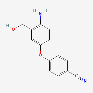 4-(4-Amino-3-(hydroxymethyl)phenoxy)benzonitrile chemical structure (CAS 2242793-18-4)