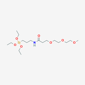 3-(2-(2-Methoxyethoxy)ethoxy)-N-(3-(triethoxysilyl)propyl)propanamide chemical structure (CAS 2243566-45-0)
