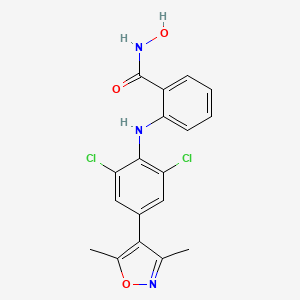 2-((2,6-Dichloro-4-(3,5-dimethylisoxazol-4-yl)phenyl)amino)-N-hydroxybenzamide chemical structure (CAS 2243736-45-8)