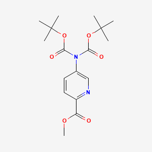 Methyl 5-(bis((1,1-dimethylethoxy)carbonyl)amino)-2-pyridinecarboxylate chemical structure (CAS 2243961-42-2)