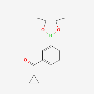 Cyclopropyl(3-(4,4,5,5-tetramethyl-1,3,2-dioxaborolan-2-yl)phenyl)methanone chemical structure (CAS 2244702-79-0)