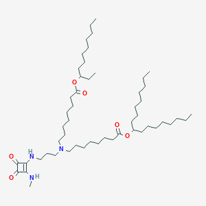 Heptadecan-9-yl 8-((3-((2-(methylamino)-3,4-dioxocyclobut-1-en-1-yl)amino)propyl)(8-oxo-8-(undecan-3-yloxy)octyl)amino)octanoate chemical structure (CAS 2244716-55-8)