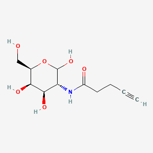 N-((3R,4R,5R,6R)-2,4,5-Trihydroxy-6-(hydroxymethyl)tetrahydro-2H-pyran-3-yl)pent-4-ynamide chemical structure (CAS 2244888-87-5)