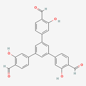 5'-(4-Formyl-3-hydroxyphenyl)-3,3''-dihydroxy-[1,1':3',1''-terphenyl]-4,4''-dicarbaldehyde chemical structure (CAS 2244985-34-8)