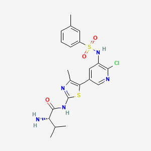 (S)-2-Amino-N-(5-(6-chloro-5-((3-methylphenyl)sulfonamido)pyridin-3-yl)-4-methylthiazol-2-yl)-3-methylbutanamide chemical structure (CAS 2244992-76-3)