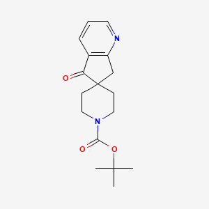 tert-Butyl 5-oxo-5,7-dihydrospiro[cyclopenta[b]pyridine-6,4'-piperidine]-1'-carboxylate chemical structure (CAS 2245084-40-4)