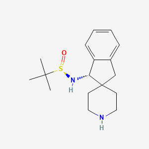 (R)-N-((S)-1,3-Dihydrospiro[indene-2,4'-piperidin]-1-yl)-2-methylpropane-2-sulfinamide chemical structure (CAS 2245085-41-8)