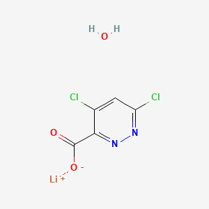Lithium 4,6-dichloropyridazine-3-carboxylate hydrate chemical structure (CAS 2245111-15-1)