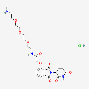 N-(2-(2-(2-(2-Aminoethoxy)ethoxy)ethoxy)ethyl)-2-((2-(2,6-dioxopiperidin-3-yl)-1,3-dioxoisoindolin-4-yl)oxy)acetamide hydrochloride chemical structure (CAS 2245697-84-9)