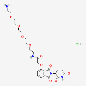 N-(14-Amino-3,6,9,12-tetraoxatetradecyl)-2-((2-(2,6-dioxopiperidin-3-yl)-1,3-dioxoisoindolin-4-yl)oxy)acetamide hydrochloride chemical structure (CAS 2245697-85-0)